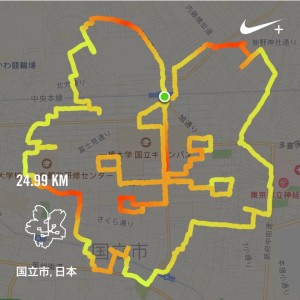 ナイキのGPSアプリで桜のランニングアートを地図に描きました