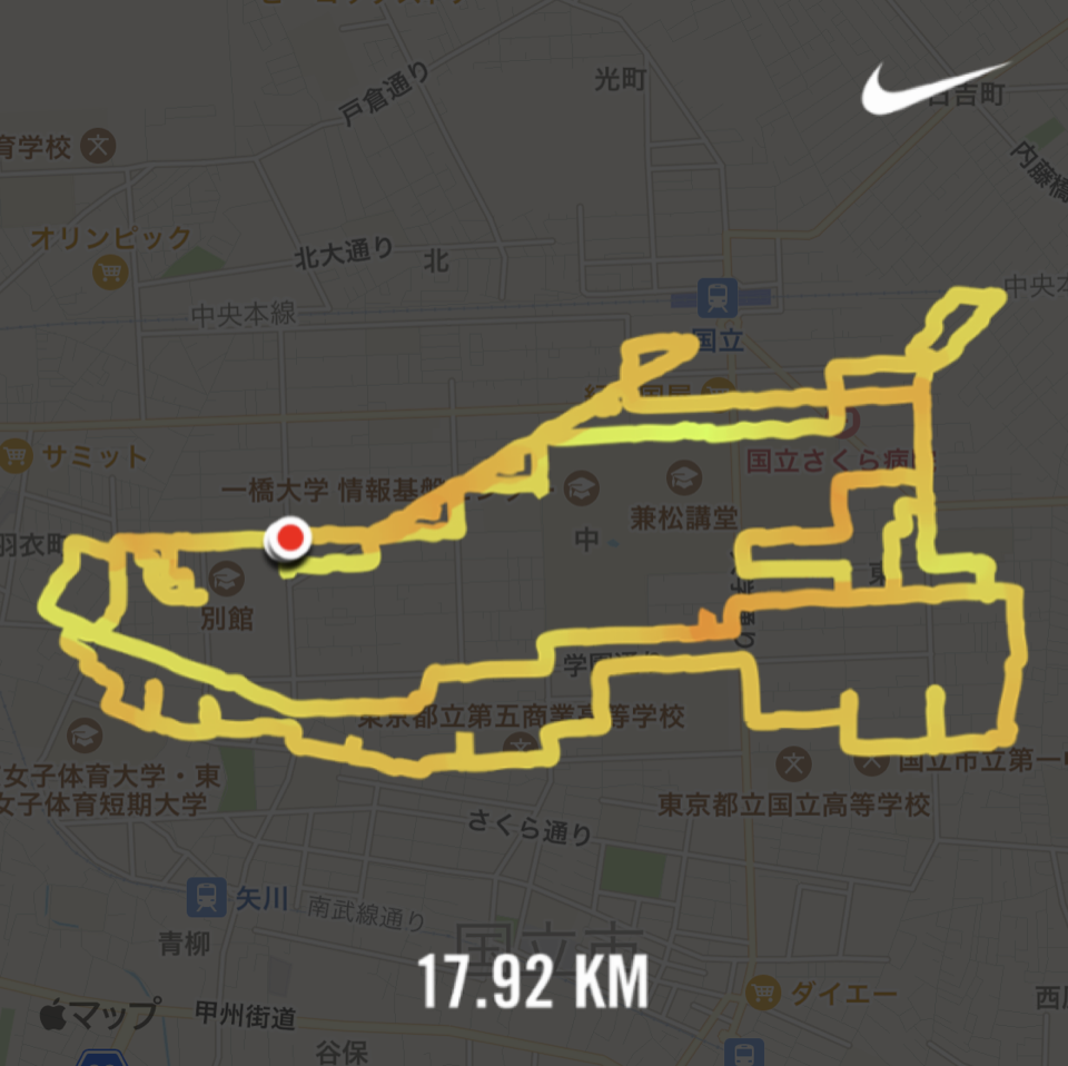 Nike フリーラン3.0 2020フライニットのGPSラン